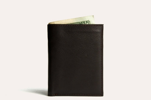 Cowhide Leather Slimfold Passcase Wallet