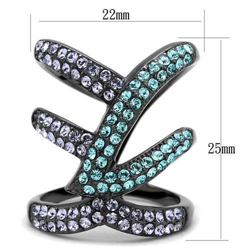 TK2766 - IP Light Black (IP Gun) Stainless Steel Ring with Top Grade