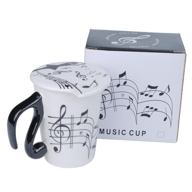 Musical Note Ceramic Coffee Mugs Tea Cups Travel Mug With Lid