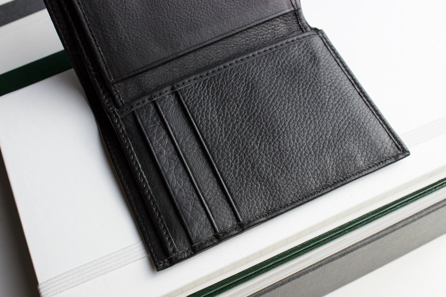 Cowhide Leather Slimfold Passcase Wallet