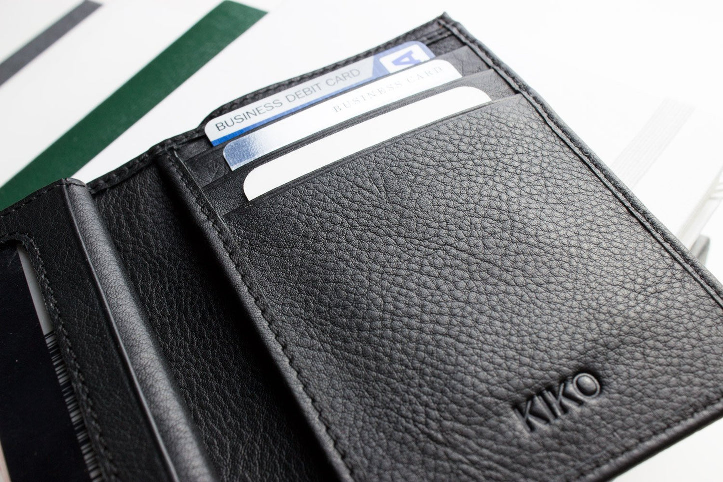 Cowhide Leather Slimfold Passcase Wallet