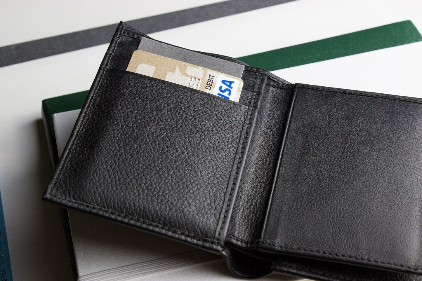 Cowhide Leather Slimfold Passcase Wallet