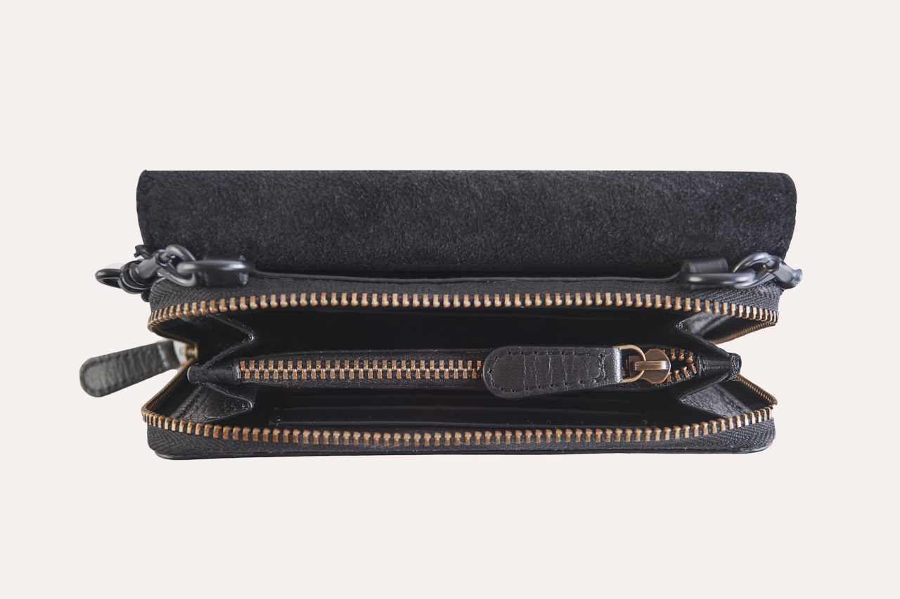 Genuine Leather and Suede Crossbody