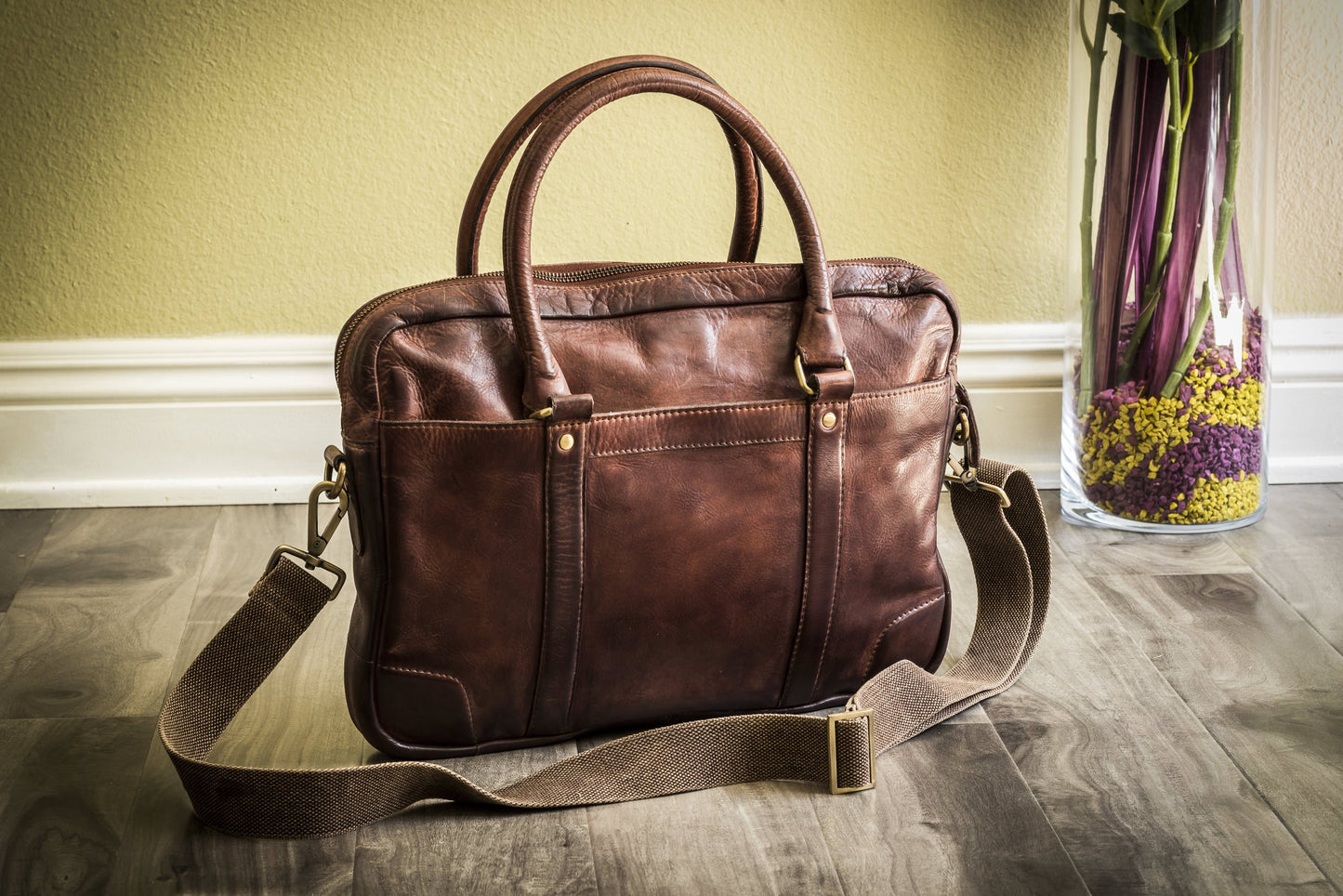 Genuine Leather Sleek Briefcase