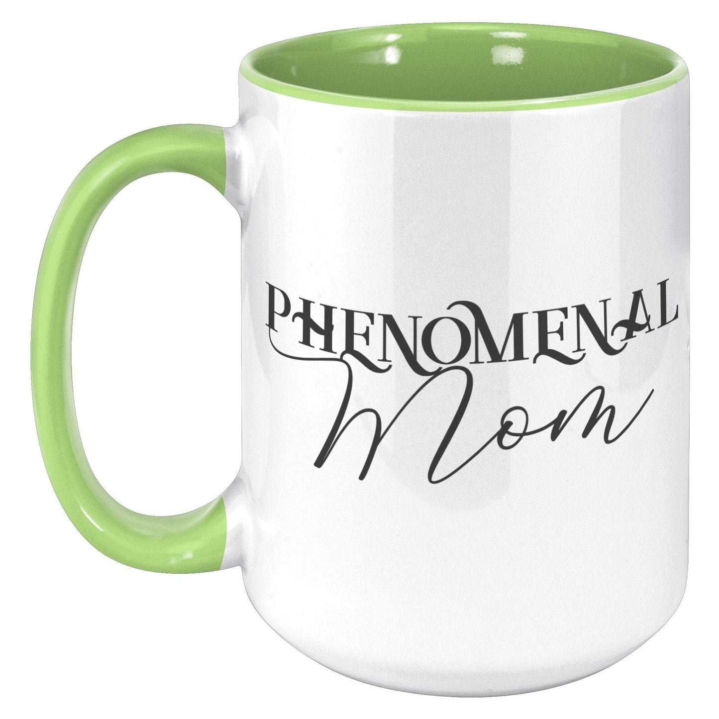 Coffee Cup, Dual Color Ceramic Mug 15oz, Phenomenal Mom Print