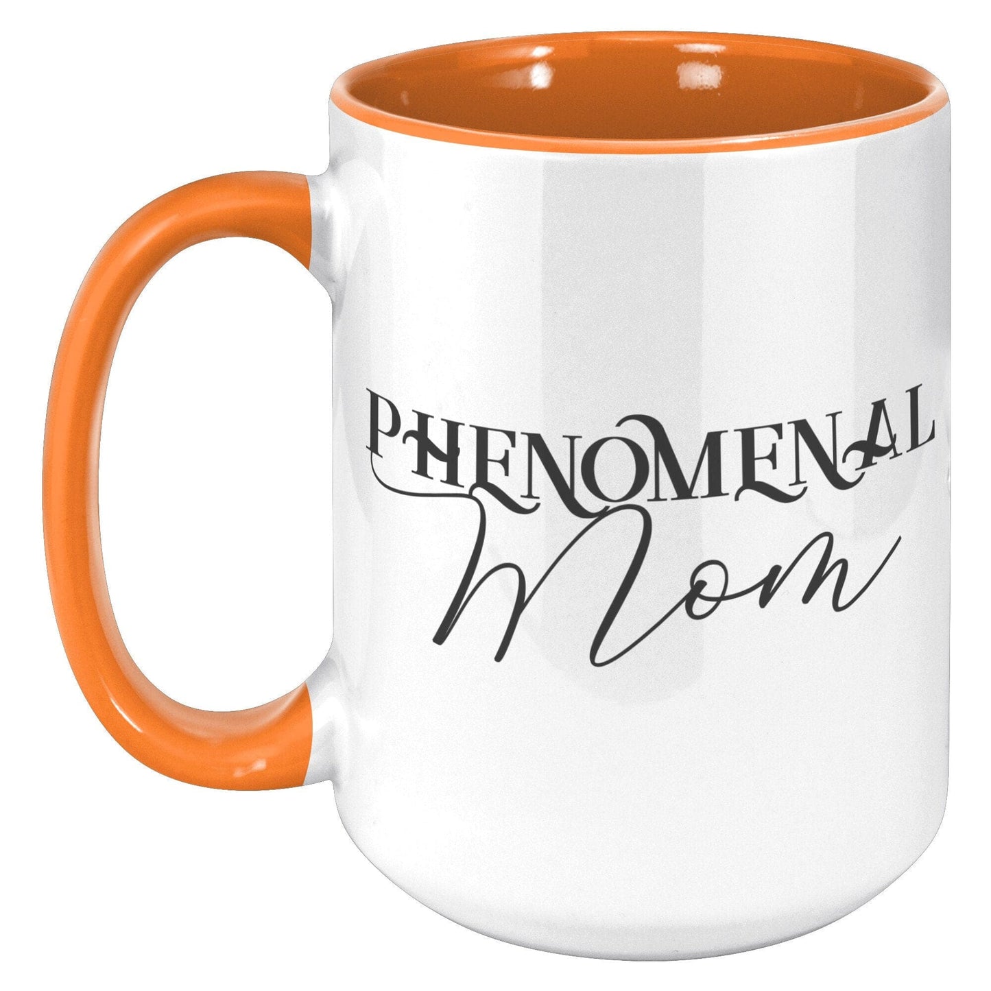 Coffee Cup, Dual Color Ceramic Mug 15oz, Phenomenal Mom Print