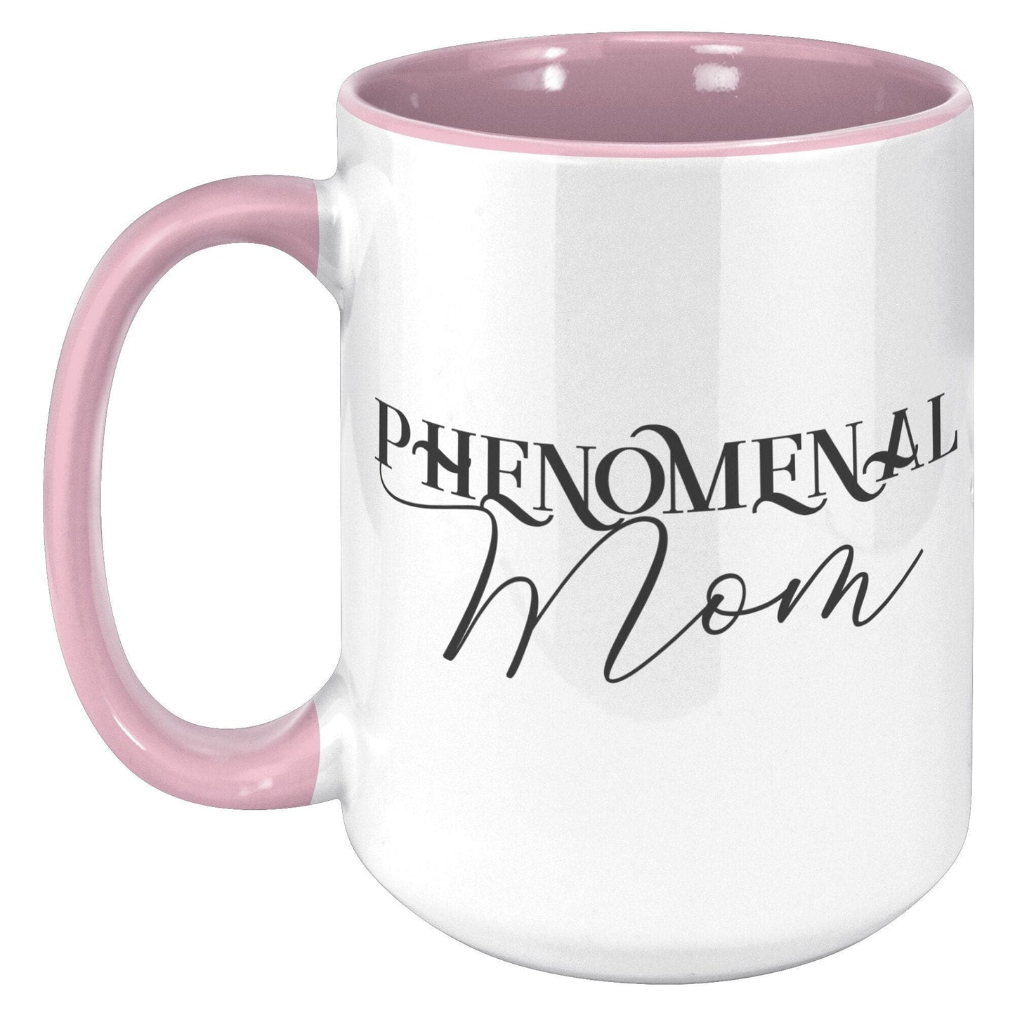 Coffee Cup, Dual Color Ceramic Mug 15oz, Phenomenal Mom Print